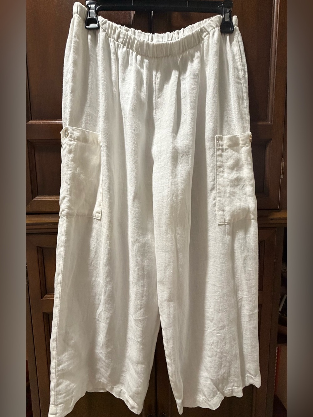 Hot Cotton White Cargo Linen Pants